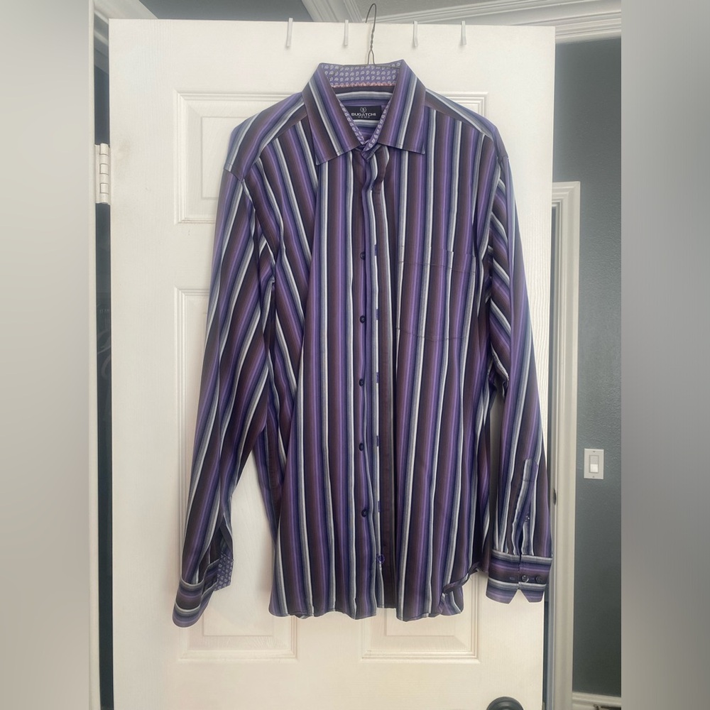 Men’s Purple Stripe Dress Shirt